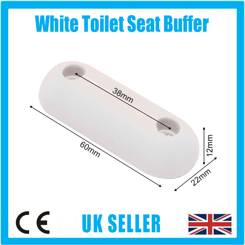 6x White Oval Toilet Seat Buffers Bumpers Pads 60x22x12mm Replacement